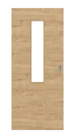 Frontansicht von Asteiche quer LA 4 mittig Basic Durat Schiebetür - Huga