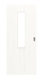 Frontansicht von Pino Weiß LA 4 mittig Basic Durat Schiebetür - Huga