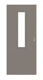 Frontansicht von Schiebetür Taupe RAL 7048 Lack LA 4 mittig Basic - Huga
