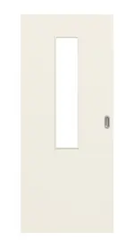 Frontansicht von Weiß ähnlich RAL 9010 LA 4 mittig Basic Lack Schiebetür - Huga