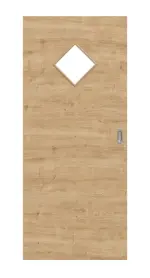 Frontansicht von Asteiche quer LA 6 Raute Basic Durat Schiebetür - Huga