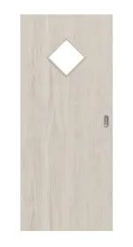 Frontansicht von Eiche lasiert LA 6 Raute Basic Durat Schiebetür - Huga