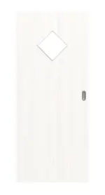 Frontansicht von Pino Weiß LA 6 Raute Basic Durat Schiebetür - Huga