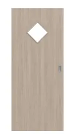 Frontansicht von Eiche grau LA 6 Raute Basic Durat Schiebetür - Huga