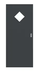 Frontansicht von Schiebetür Anthrazit RAL 7016 Lack LA 6 Raute Basic - Huga