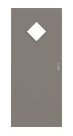 Frontansicht von Schiebetür Taupe RAL 7048 Lack LA 6 Raute Basic - Huga