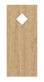 Frontansicht von Asteiche LA 6 Raute Basic Durat Schiebetür - Huga