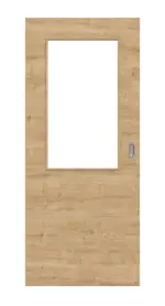 Frontansicht von Asteiche quer LA 7 Basic Durat Schiebetür - Huga