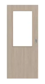 Frontansicht von Eiche grau LA 7 Basic Durat Schiebetür - Huga