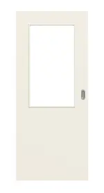 Frontansicht von Weiß ähnlich RAL 9010 LA 7 Basic Lack Schiebetür - Huga