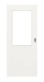 Frontansicht von Weiß RAL 9016 LA 7 Basic Durat Schiebetür - Huga