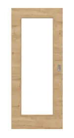 Frontansicht von Asteiche quer LA 8 Basic Durat Schiebetür - Huga