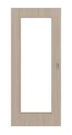 Frontansicht von Eiche grau LA 8 Basic Durat Schiebetür - Huga