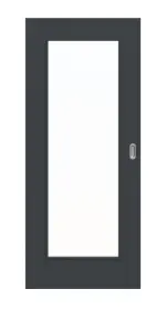 Frontansicht von Schiebetür Anthrazit RAL 7016 Lack LA 8 Basic - Huga