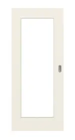 Frontansicht von Weiß ähnlich RAL 9010 LA 8 Basic Lack Schiebetür - Huga