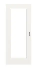 Frontansicht von Weiß RAL 9016 LA 8 Basic Durat Schiebetür - Huga