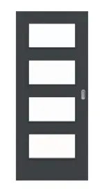 Frontansicht von Schiebetür Anthrazit RAL 7016 Lack LA 9 Basic - Huga