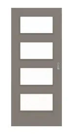 Frontansicht von Schiebetür Taupe RAL 7048 Lack LA 9 Basic - Huga