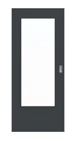 Frontansicht von Schiebetür Anthrazit RAL 7016 Lack DIN-LA Basic - Huga