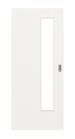 Frontansicht von Weiß ähnlich RAL 9016 LA 24 schlossseitig Basic Lack Schiebetür - Huga