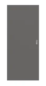 Frontansicht von Huga Schiebetür Hygge grau RAL 7037 Durat Basic