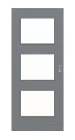 Frontansicht von Schiebetür Strukturiert Hygge Grau LA 11 Basic - Huga