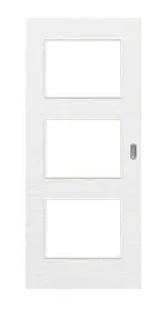 Frontansicht von Schiebetür Strukturiert Weiß LA 11 Basic - Huga