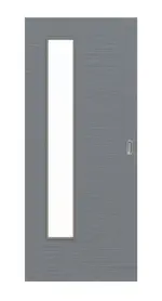 Frontansicht von Schiebetür Strukturiert Hygge Grau LA 24 bandseitig Basic - Huga