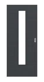 Frontansicht von Schiebetür Cotton like Anthrazit LA 24 Basic - Huga