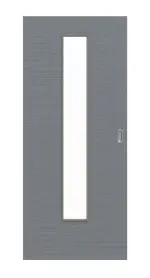 Frontansicht von Schiebetür Strukturiert Hygge Grau LA 24 mittig Basic - Huga