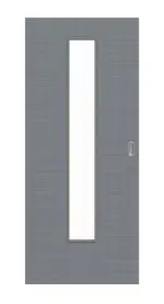 Frontansicht von Schiebetür Cotton like Hygge Grau LA 24 mittig Basic - Huga