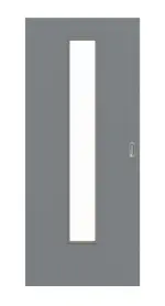 Frontansicht von Schiebetür Ultramatt Hygge Grau LA 24 mittig Basic - Huga
