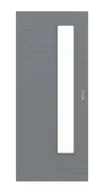 Frontansicht von Schiebetür Strukturiert Hygge Grau LA 24 schlossseitig Basic - Huga