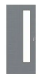 Frontansicht von Schiebetür Cotton like Hygge Grau LA 24 schlossseitig Basic - Huga
