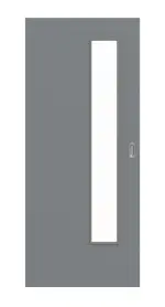 Frontansicht von Schiebetür Ultramatt Hygge Grau LA 24 schlossseitig Basic - Huga