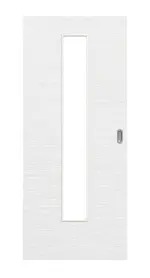 Frontansicht von Schiebetür Strukturiert Weiß LA 24 Basic - Huga