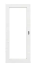 Frontansicht von Schiebetür Strukturiert Weiß LA 27 Basic - Huga