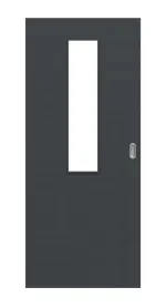 Frontansicht von Schiebetür Cotton like Anthrazit LA 4 Basic - Huga