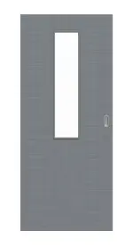 Frontansicht von Schiebetür Cotton like Hygge Grau LA 4 mittig Basic - Huga