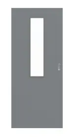 Frontansicht von Schiebetür Ultramatt Hygge Grau LA 4 mittig Basic - Huga