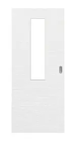 Frontansicht von Schiebetür Strukturiert Weiß LA 4 Basic - Huga