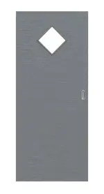 Frontansicht von Schiebetür Strukturiert Hygge Grau LA 6 Raute Basic - Huga
