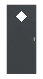 Frontansicht von Schiebetür Cotton like Anthrazit LA 6 Basic - Huga