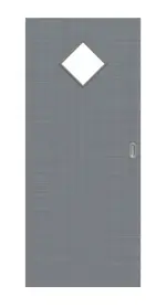 Frontansicht von Schiebetür Cotton like Hygge Grau LA 6 Raute Basic - Huga