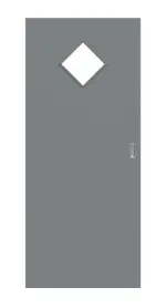 Frontansicht von Schiebetür Ultramatt Hygge Grau LA 6 Raute Basic - Huga