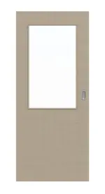 Frontansicht von Schiebetür Cotton like Taupe LA 7 Basic - Huga