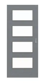 Frontansicht von Schiebetür Strukturiert Hygge Grau LA 9 Basic - Huga