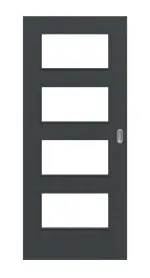 Frontansicht von Schiebetür Cotton like Anthrazit LA 9 Basic - Huga