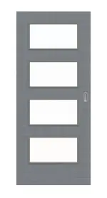 Frontansicht von Schiebetür Cotton like Hygge Grau LA 9 Basic - Huga