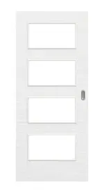 Frontansicht von Schiebetür Strukturiert Weiß LA 9 Basic - Huga